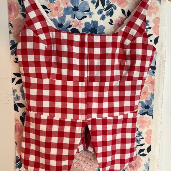 Hill House The Novia Top Red and White Gingham Top XS - Picture 2 of 10